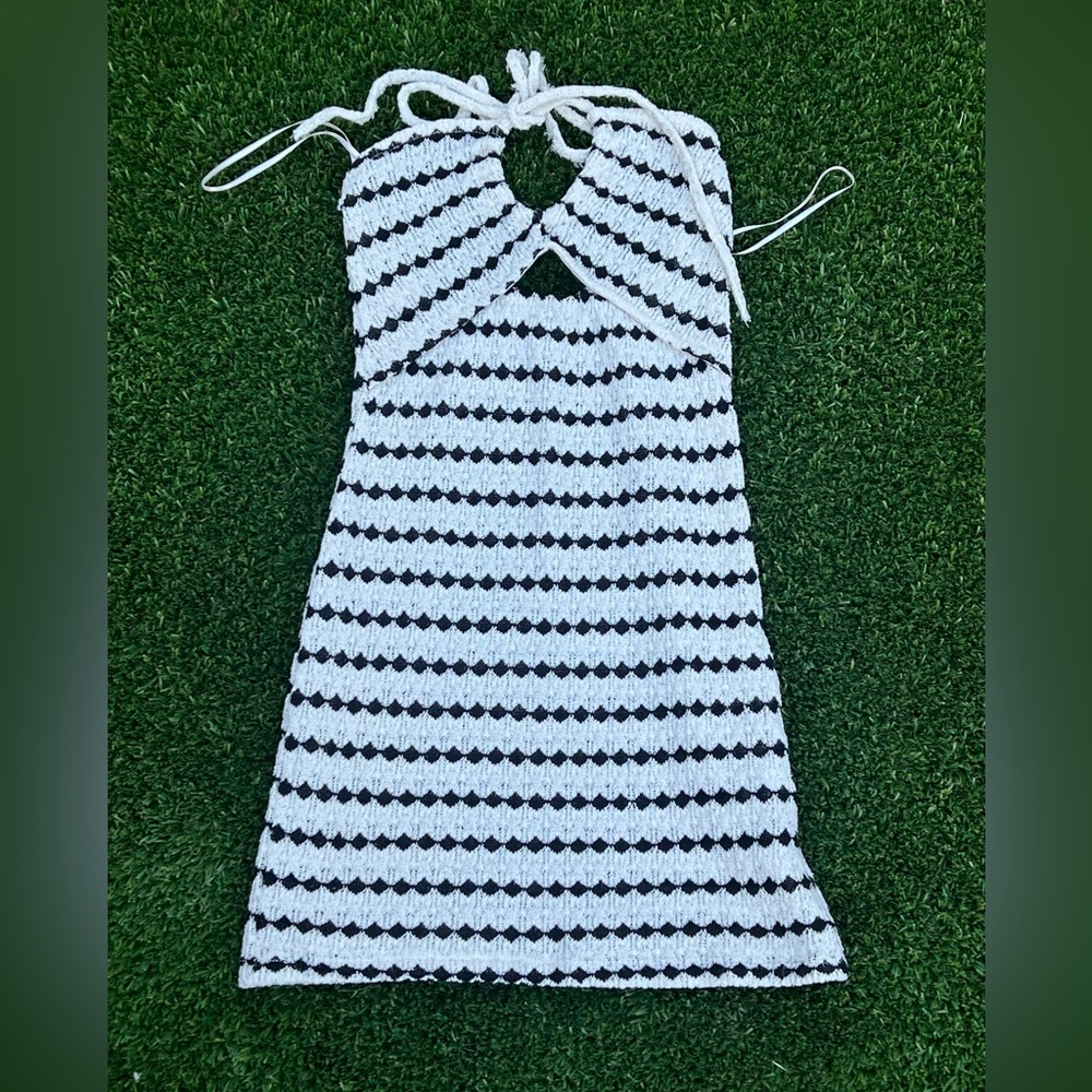 Pull&bear crochet halter neck mini dress